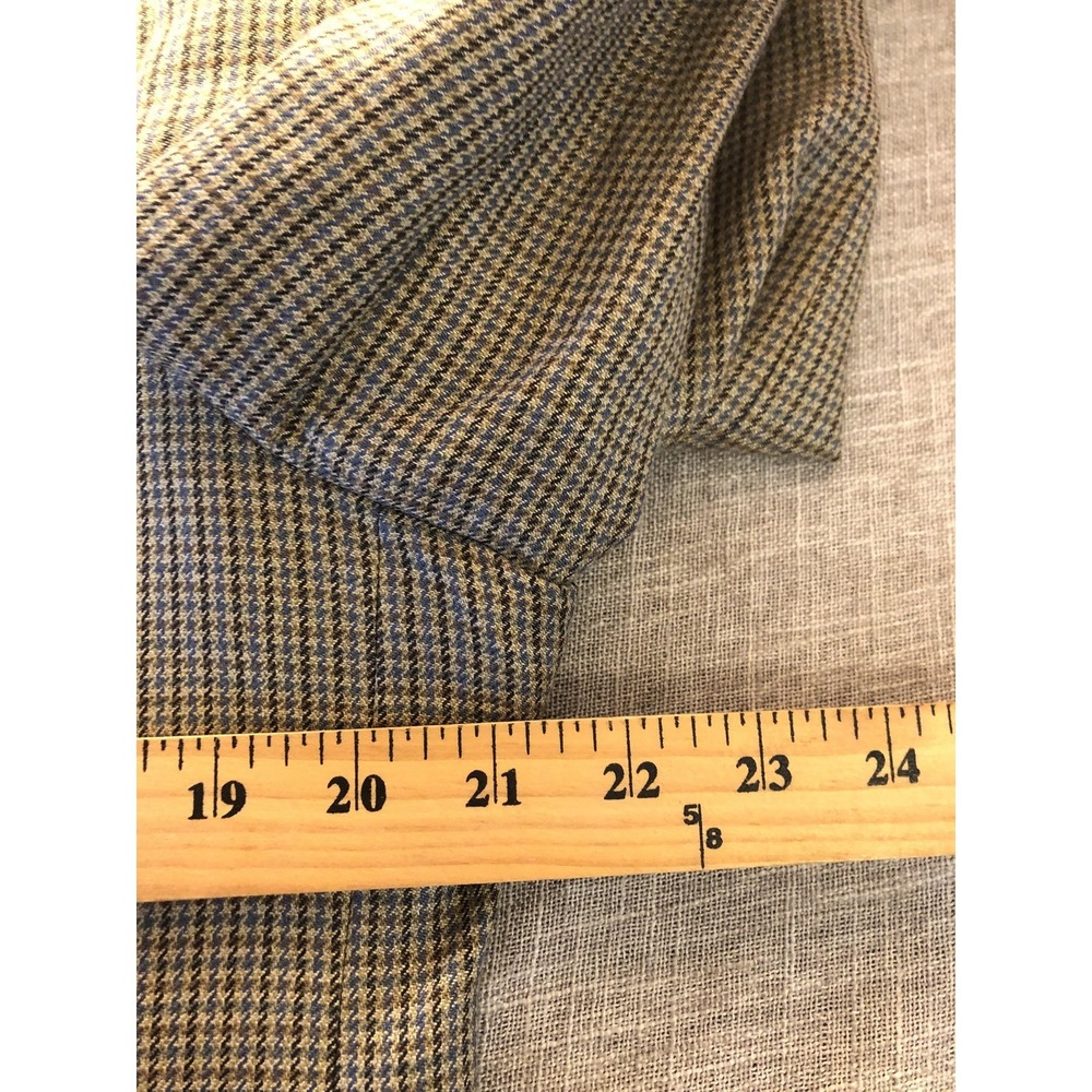 Coppley Blazer Sport Coat Mens 42 Brown Blue Houndstooth Two Button Notch Lapel - Picture 8 of 11